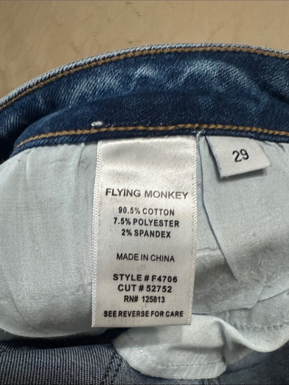 Flying Monkey Denim Blue Washed Distressed Flare Jeans NWT Size 29 - Picture 8 of 8